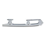 Chrome ice skate blade on a white background
