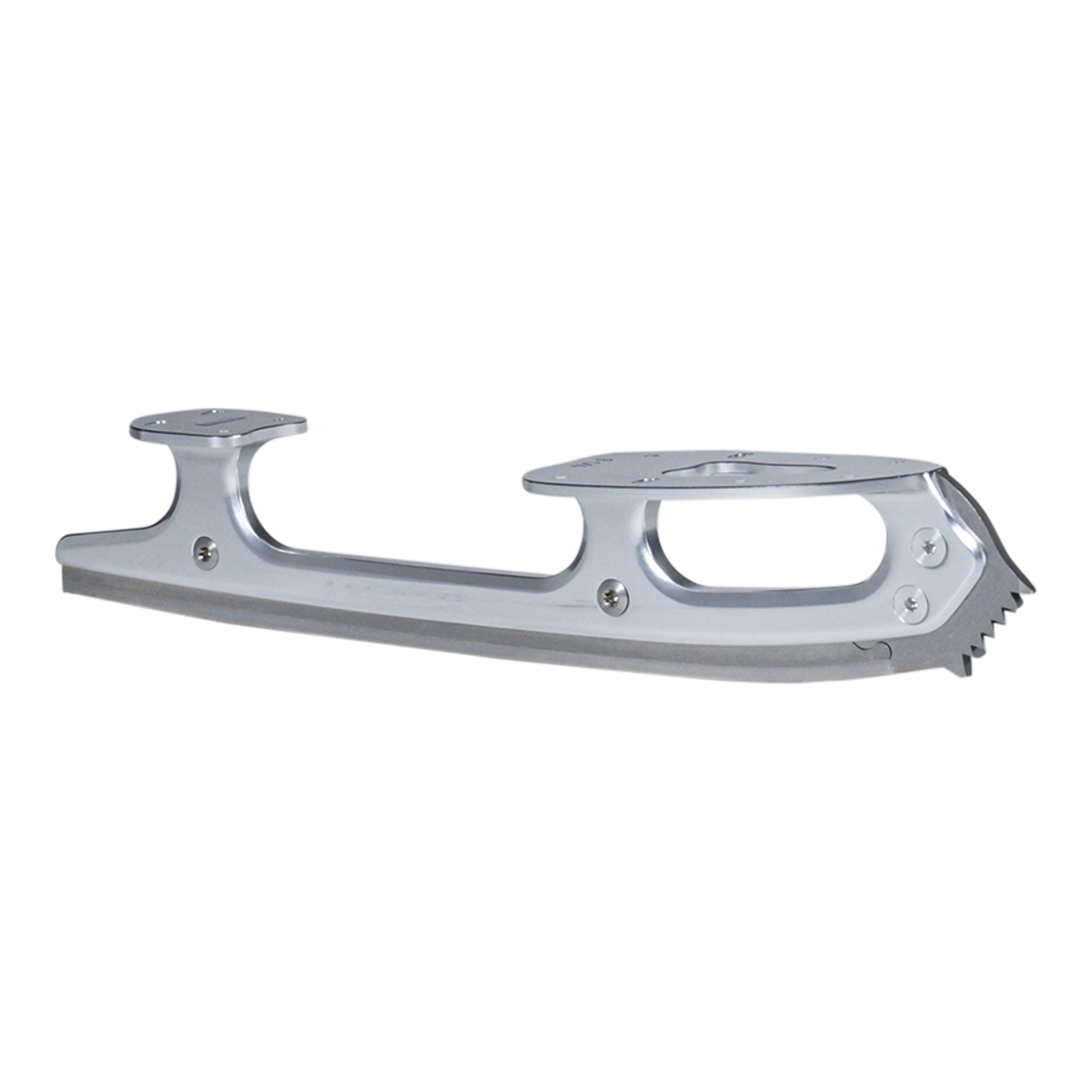 Silver metal bracket on a white background